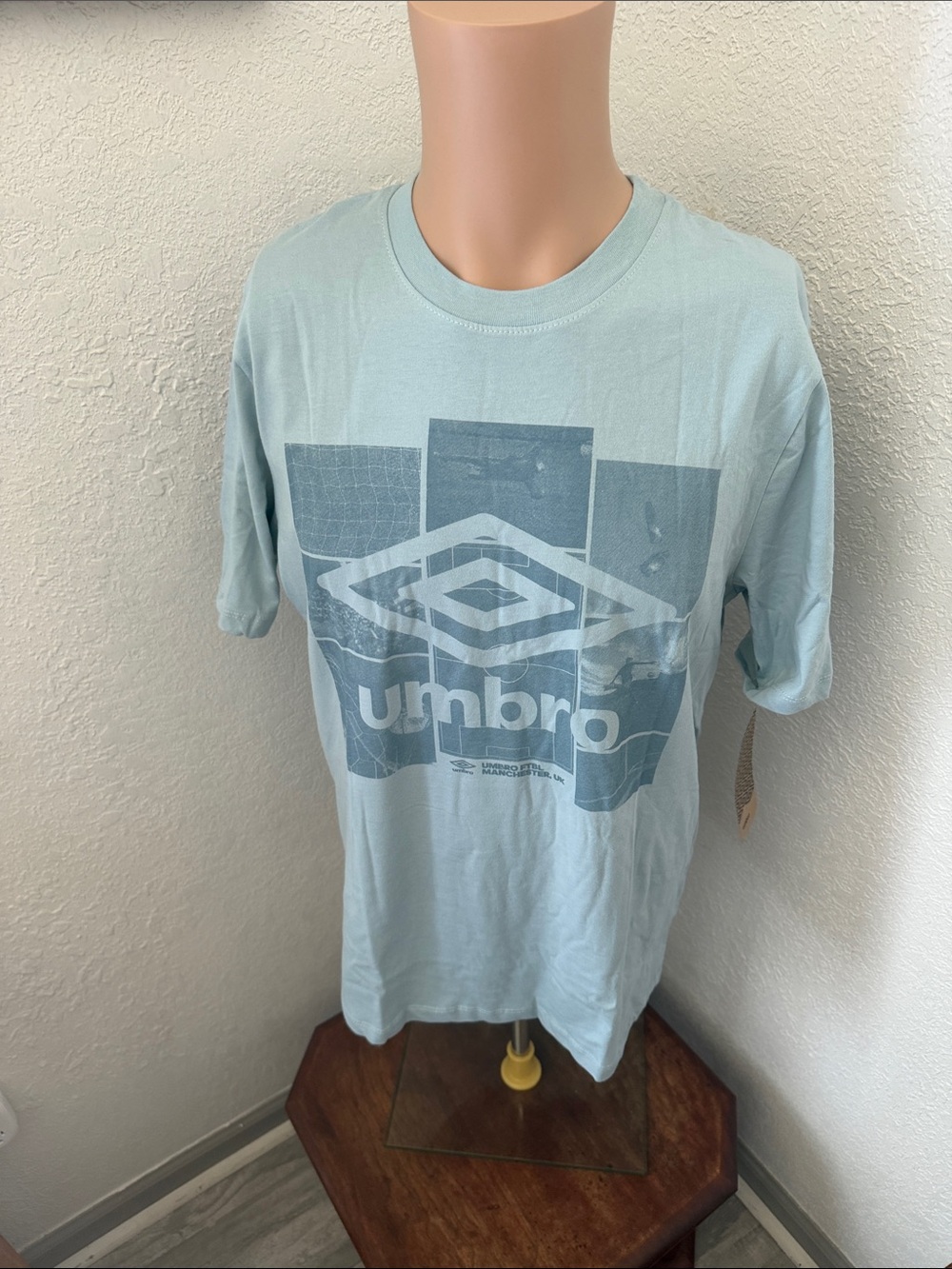 Umbro Light blue Graphic Logo Short Sleeve Tee